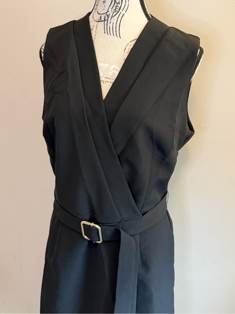 NEW - Cato Black Sleeveless Wrap Dress with Belt - Size 16 - Picture 3 of 7